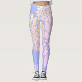 Pastel Bloemblaadjes Bloem Patroon Leggings (Voorkant)