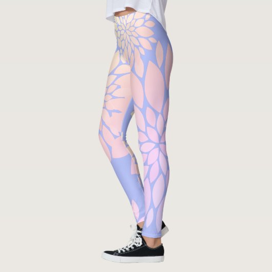 Pastel Bloemblaadjes Bloem Patroon Leggings (Links)