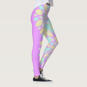 Pastel Bloemblaadjes Bloem Patroon Leggings (Rechts)
