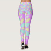 Pastel Bloemblaadjes Bloem Patroon Leggings (Achterkant)