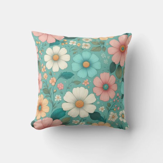Pastel Bloemblaadjes Kussen (Voorkant)