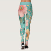 Pastel Bloemblaadjes Leggings (Achterkant)