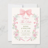 Pastel bloemboog elegant save the date (Voorkant)