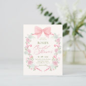 Pastel bloemboog elegante bruidsdouche kaart (Staand voorkant)
