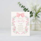 Pastel bloemboog elegante trouw kaart (Staand voorkant)