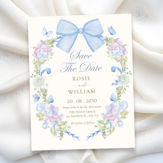 Pastel bloemboog save the date