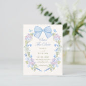 Pastel bloemboog save the date (Staand voorkant)