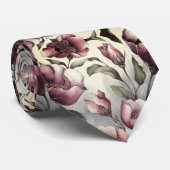 Pastel Bloemcombinatie Stropdas (Opgerold)