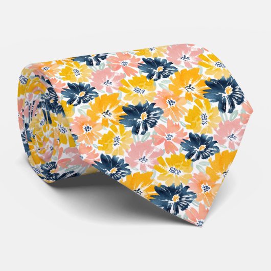 Pastel Bloemdasdas voor stropdas (Opgerold)