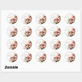 Pastel Bloemen Aanpasbaar Ronde Sticker (Vel)