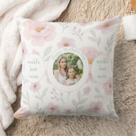 Pastel Bloemen Achtergrond & Foto - Gepersonalisee Kussen