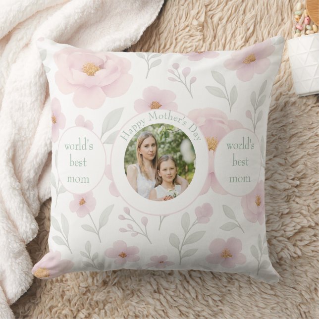 Pastel Bloemen Achtergrond & Foto - Gepersonalisee Kussen (Deken)