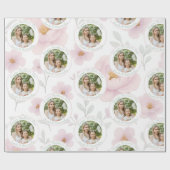 Pastel Bloemen Achtergrond met Foto & Tekst | Cadeaupapier (Vlak)