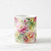 Pastel Bloemen Alcohol Inkt Illustratie Koffiemok (Center)
