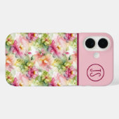 Pastel Bloemen Alcohol Inkt Illustratie Monogram Case-Mate iPhone Case (Achterkant (horizontaal))