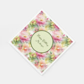 Pastel Bloemen Alcohol Inkt Illustratie Servet (Hoek)