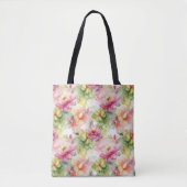 Pastel Bloemen Alcohol Inkt Illustratie Tote Bag (Voorkant)