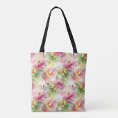 Pastel Bloemen Alcohol Inkt Illustratie Tote Bag (Achterkant)