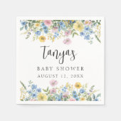 Pastel Bloemen Baby in Bloei Douche Papier Servet (Voorkant)