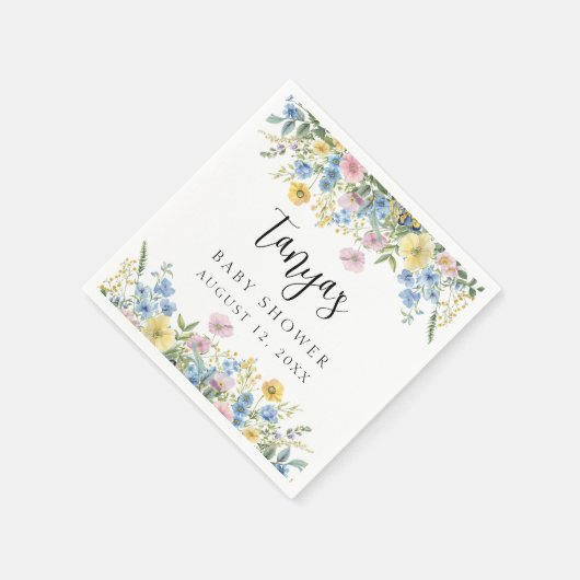 Pastel Bloemen Baby in Bloei Douche Papier Servet (Hoek)