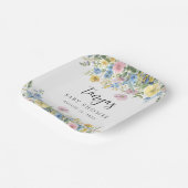 Pastel Bloemen Baby in Bloem Douche Papieren Bordje (Gebogen)