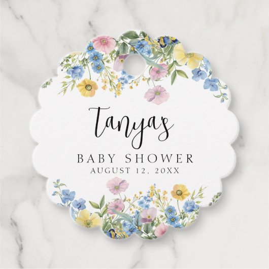 Pastel Bloemen Baby in Bloom Baby shower Bedankjes Labels (Voorkant)