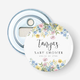 Pastel Bloemen Baby in Bloom Baby shower Button Flesopener