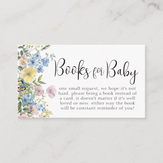 Pastel Bloemen Baby in Bloom Boeken voor Baby Informatiekaartje (Voorkant)