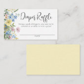 Pastel Bloemen Baby in Bloom Luier Raffle Informatiekaartje (Voorkant / Achterkant)