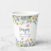 Pastel Bloemen Baby in Bloom Waterverf Papieren Bekers (Voorkant)