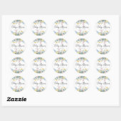 Pastel Bloemen Baby in Bloom Waterverf Uitnodiging Ronde Sticker (Vel)
