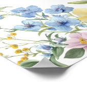 Pastel Bloemen Baby in Bloom Waterverf Welkom Poster (Hoek)