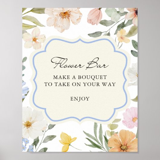 Pastel Bloemen Bar Poster (Voorkant)
