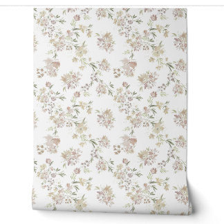 Pastel Bloemen Behang