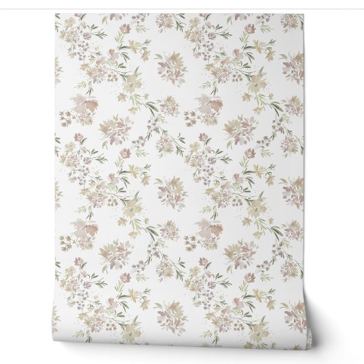 Pastel Bloemen Behang (Afrollen)