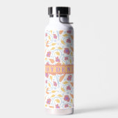 Pastel Bloemen & Bladeren Met Centrale Banner Waterfles (Links)