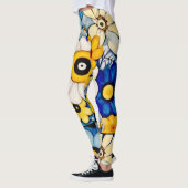 Pastel bloemen bloemenkunst patroon leggings (Links)