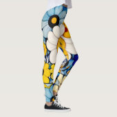 Pastel bloemen bloemenkunst patroon leggings (Rechts)