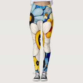 Pastel bloemen bloemenkunst patroon leggings