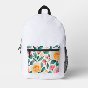 Pastel Bloemen Bloemontwerp Zachte Vintage Botanis Bedrukte Rugzak