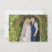 Pastel Bloemen Blush Grijs Script Foto Bruiloft Bedankkaart (Achterkant)