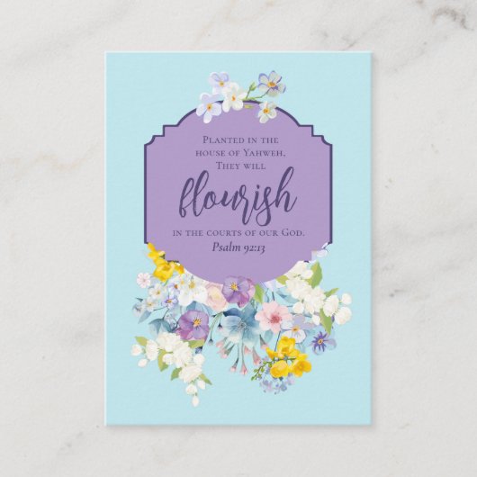 Pastel Bloemen Boeket Bladwijzer Schriftbijbel Advieskaart (Voorkant)