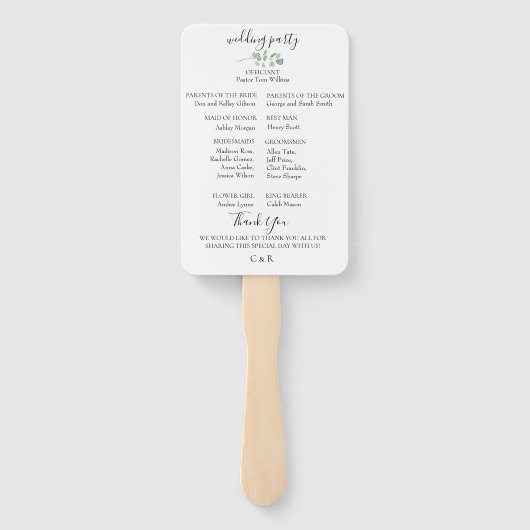 Pastel Bloemen Boeket Trouwprogramma Fans Handwaaier (Achterkant)