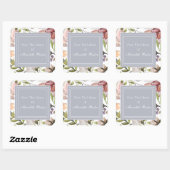 Pastel Bloemen Botanische Boekplaat Vierkante Sticker (Vel)