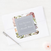 Pastel Bloemen Botanische Boekplaat Vierkante Sticker (Envelop)