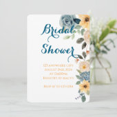 PASTEL BLOEMEN BRUIDS DOUCHE UITNODIGING (Staand voorkant)