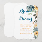 PASTEL BLOEMEN BRUIDS DOUCHE UITNODIGING (Voorkant / Achterkant)