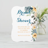 PASTEL BLOEMEN BRUIDS DOUCHE UITNODIGING (Staand voorkant)
