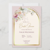 Pastel Bloemen Bruids Douche Uitnodiging (Voorkant)