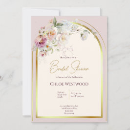 Pastel Bloemen Bruids Douche Uitnodiging